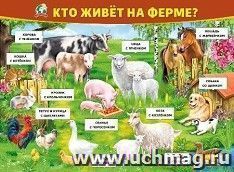 Плакат "Кто живет на ферме" — интернет-магазин УчМаг