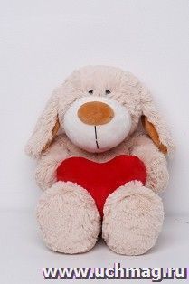 Игрушка мягкая "Собака Рикки с сердцем", 35 см — интернет-магазин УчМаг